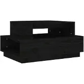 vidaXL Salontafel 80x55x40,5 cm massief grenenhout zwart
