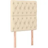 vidaXL Hoofdbord crème 80x7x118/128 cm stof