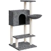 vidaXL Kattenmeubel met sisal krabpalen 108,5 cm donkergrijs