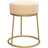 vidaXL Hocker rond fluweel abrikooskleurig