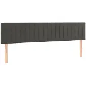 vidaXL Hoofdborden 200x5x78/88 cm fluweel donkergrijs