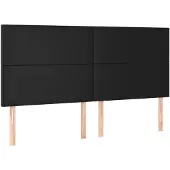 vidaXL Hoofdbord zwart 160x5x118/128 cm kunstleer