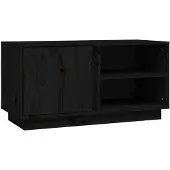 vidaXL Tv-meubel 80x35x40,5 cm massief grenenhout zwart