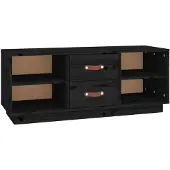 vidaXL Tv-meubel 100x34x40 cm massief grenenhout zwart