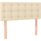 vidaXL Hoofdbord 100x5x78/88 cm stof crèmekleurig