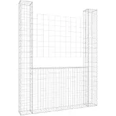 vidaXL Schanskorf U-vormig met 2 palen 140x20x200 cm ijzer