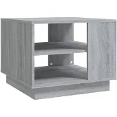 vidaXL Salontafel 55x55x43 cm bewerkt hout grijs sonoma eikenkleurig