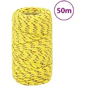 vidaXL Boottouw 2 mm 50 m polypropyleen geel