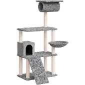 vidaXL Kattenmeubel met sisal krabpalen 131 cm lichtgrijs