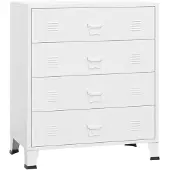vidaXL Industriële commode met laden, wit, 78x40x93 cm, metaal