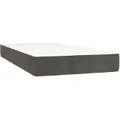 vidaXL Pocketveringmatras medium 120x190x20 cm fluweel donkergrijs