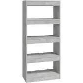 vidaXL Boekenkast/kamerscherm 60x30x135 cm bewerkt hout betongrijs