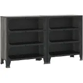 vidaXL Opbergkasten 2 st 72x36x82 cm metaal en MDF grijs