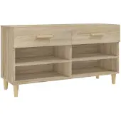 vidaXL Schoenenkast 102x35x55 cm bewerkt hout sonoma eikenkleurig