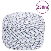 vidaXL Boot touw 6 mm 250 m polypropyleen wit