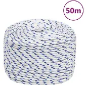 vidaXL Boot touw 6 mm 50 m polypropyleen wit