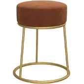 vidaXL Hocker rond fluweel bruin