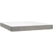 vidaXL Pocketveringmatras, medium, lichtgrijs, 160x200x20 cm, fluweel