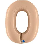 Grabo Balloons Folieballon Cijfer 0 Satin Nude - 100 cm