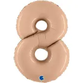 Grabo Balloons Folieballon Cijfer 8 Satin Nude - 100 cm