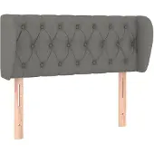 vidaXL Hoofdbord met randen 103x23x78/88 cm stof donkergrijs