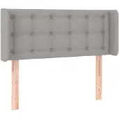 vidaXL Hoofdbord met randen 83x16x78/88 cm stof lichtgrijs
