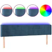 vidaXL Hoofdbord LED 183x16x78/88 cm fluweel donkerblauw