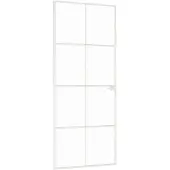 vidaXL Binnendeur 83x201,5 cm gehard glas en aluminium smal wit