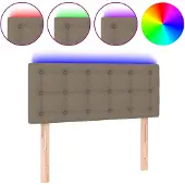 vidaXL Hoofdbord LED 100x5x78/88 cm stof taupe