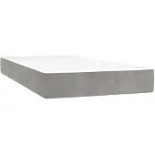 vidaXL Pocketveringmatras medium 120x190x20 cm fluweel lichtgrijs