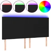 vidaXL Hoofdbord LED 200x5x118/128 cm stof zwart