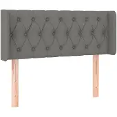 vidaXL Hoofdbord met randen 103x16x78/88 cm stof donkergrijs
