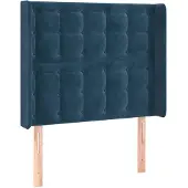 vidaXL Hoofdbord met randen 93x16x118/128 cm fluweel donkerblauw