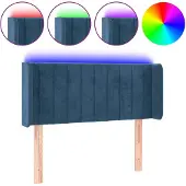 vidaXL Hoofdbord LED 103x16x78/88 cm fluweel donkerblauw