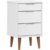 vidaXL Nachtkastje MOLDE 40x35x65 cm massief grenenhout wit