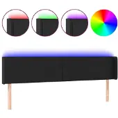 vidaXL Hoofdbord LED 163x16x78/88 cm kunstleer zwart