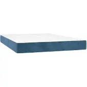 vidaXL Pocketveringmatras, medium, donkerblauw, 140x190x20 cm, fluweel