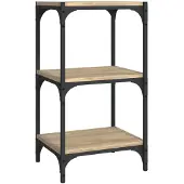 vidaXL Boekenkast 40x33x70,5 cm bewerkt hout en staal Sonoma eiken