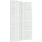 vidaXL Kamerscherm inklapbaar 3 panelen Japanse stijl 120x170 cm wit