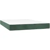 vidaXL Pocketveringmatras, medium, donkergroen, 140x190x20 cm, fluweel