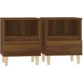 vidaXL Nachtkastjes 2 st 40x35x50 cm bruin eikenkleur