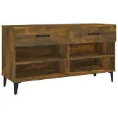 vidaXL Schoenenkast 102x35x55 cm bewerkt hout gerookt eikenkleurig