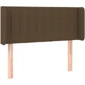 vidaXL Hoofdbord met randen 93x16x78/88 cm stof donkerbruin