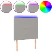 vidaXL Hoofdbord LED 80x5x118/128 cm stof lichtgrijs