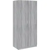 vidaXL Kledingkast 80x52x180 cm bewerkt hout grijs sonoma eikenkleurig