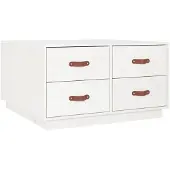 vidaXL Salontafel 80x80x45 cm massief grenenhout wit