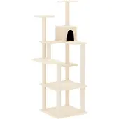 vidaXL Kattenmeubel met sisal krabpalen 153 cm crèmekleurig