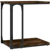 vidaXL Bijzettafel 50x35x52 cm bewerkt hout gerookt eikenkleurig