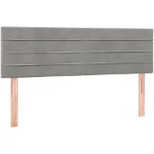 vidaXL Hoofdborden 144x5x78/88 cm fluweel lichtgrijs