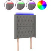 vidaXL Hoofdbord LED 83x16x118/128 cm stof donkergrijs